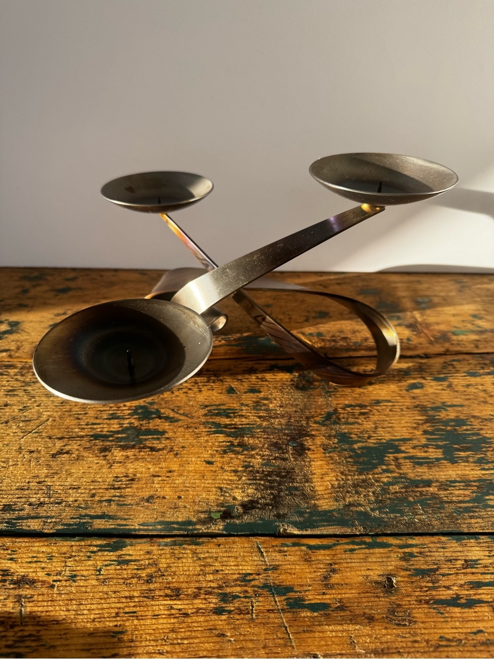 Artisan Metallic Three-Arm Candle Stand